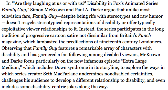 Essay representation of disability and film